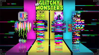 HD Glitchy Monsters on the Minecraft Marketplace by Glowfischdesigns